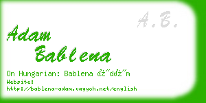 adam bablena business card